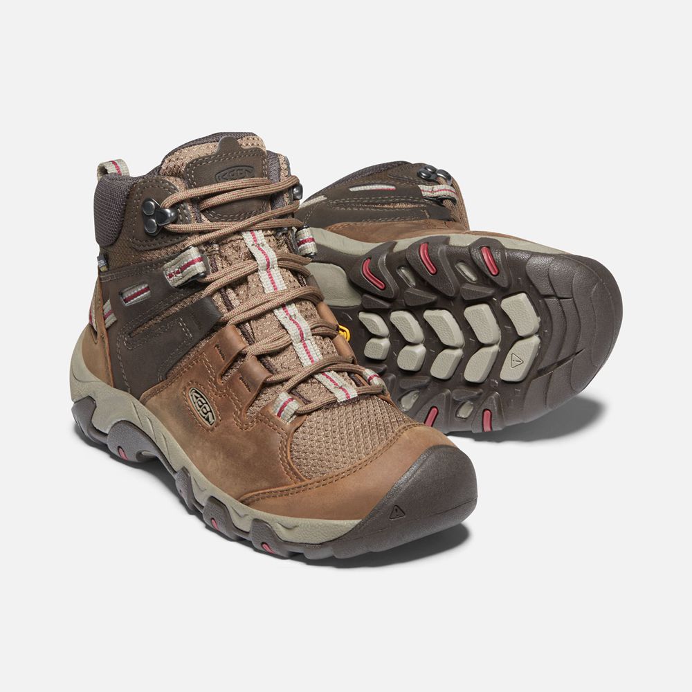 Bottes de Randonnée Keen Femme Marron | Steens Cuir Waterproof | SREPI-2153